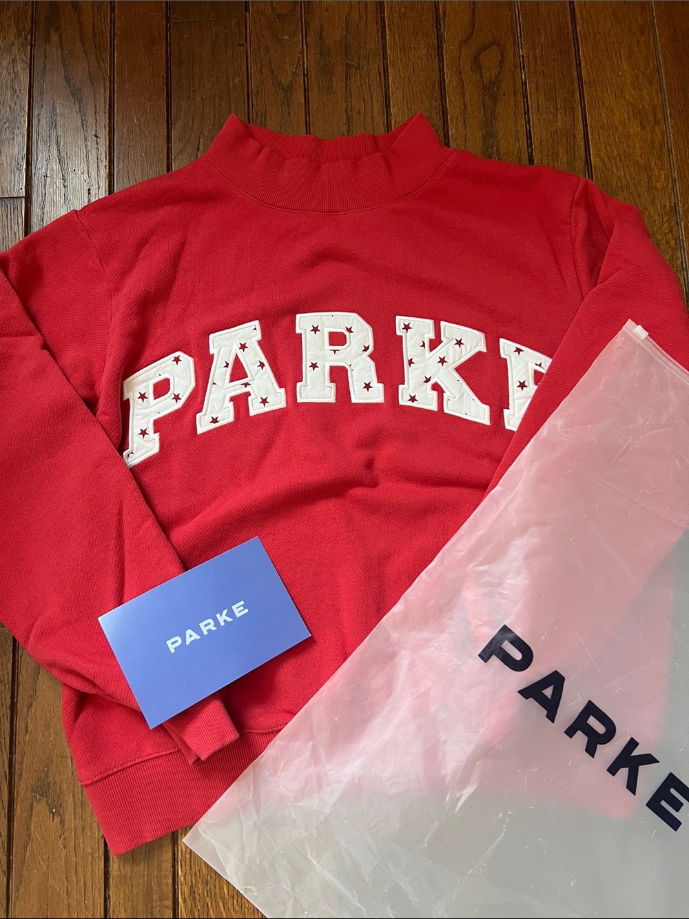 PARKE Sparkler Stars Heritage Varsity Mockneck Coastal Collection Size S/M NIB - Picture 12 of 13